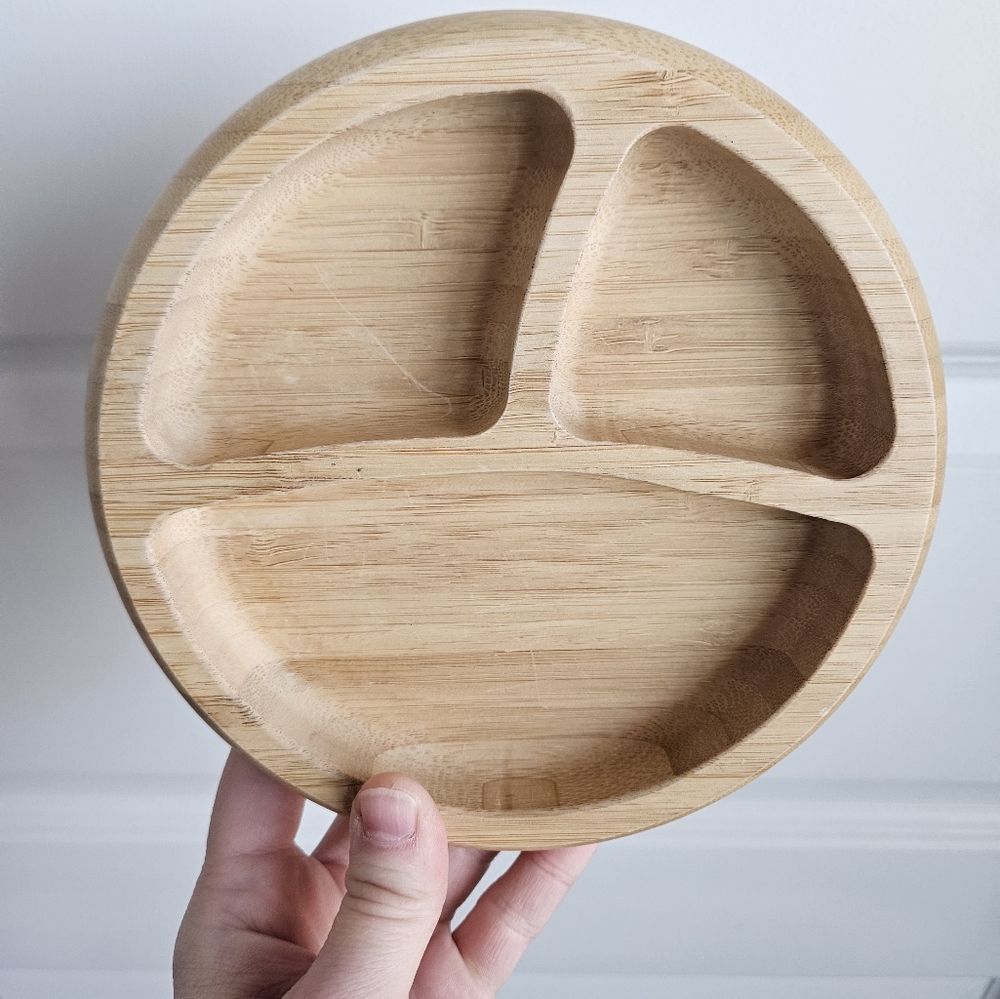 Natural Bamboo Divided Plate